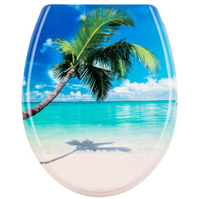 Toilet seat with design - beach