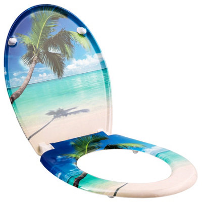 Toilet seat with design - beach