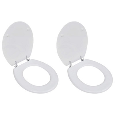 Toilet Seats with Lids 2 pcs MDF White