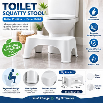 Toilet Squatty Stool Ergonomic Bathroom Foot Rest Constipation Relief ...
