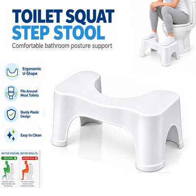 Toilet Stool for Adults Anti Slip Squat Step Bathroom Foot Stool for ...