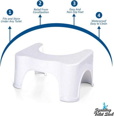 Toilet Stool for Adults Anti Slip Squat Step Bathroom Foot Stool for ...