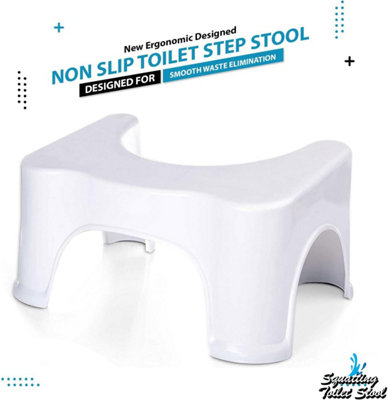 Toilet Stool for Adults Anti Slip Squat Step Bathroom Foot Stool for ...