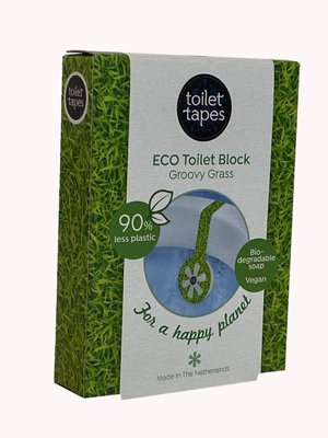 Toilet Tapes pack of 5 ECO toilet blocks. Groovy Grass fragrance.