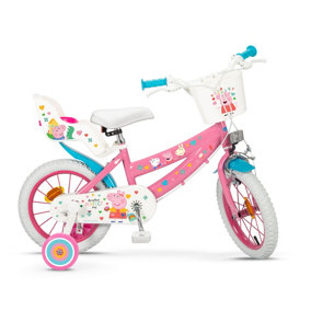 Toimsa Peppa Pig 14" Childrens Bicycle - Pink - w/ Removable Stabiliser