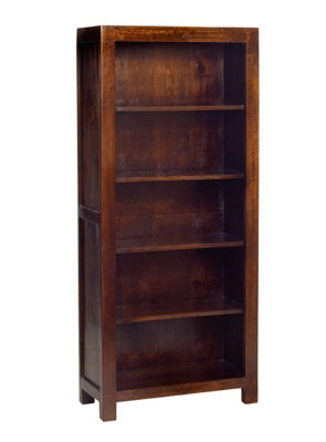 Toko Dark Mango Large Open Bookcase - Solid Mango Wood - L34 x W75 x H175 cm