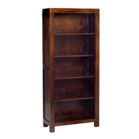 Toko Dark Mango Large Open Bookcase - Solid Mango Wood - L34 x W75 x H175 cm