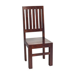 Toko Dark Mango Slat Back Chair (Set of 2) - Solid Mango Wood - L46 x W45 x H109 cm