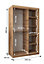 Tokyo 02 Contemporary Mirrored 2 Sliding Door Wardrobe 5 Shelves 2 Rails White Matt (H)2000mm (W)1200mm (D)620mm