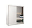 Tokyo 02 Contemporary Mirrored 2 Sliding Door Wardrobe 9 Shelves 2 Rails White Matt (H)2000mm (W)1800mm (D)620mm