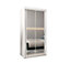 Tokyo 03 Contemporary Mirrored 2 Sliding Door Wardrobe 5 Shelves 2 Rails White Matt (H)2000mm (W)1000mm (D)620mm