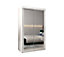 Tokyo 03 Contemporary Mirrored 2 Sliding Door Wardrobe 5 Shelves 2 Rails White Matt (H)2000mm (W)1200mm (D)620mm