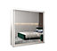 Tokyo 03 Contemporary Mirrored 2 Sliding Door Wardrobe 9 Shelves 2 Rails White Matt (H)2000mm (W)2000mm (D)620mm
