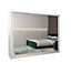 Tokyo 03 Contemporary Mirrored 3 Sliding Door Wardrobe 9 Shelves 2 Rails White Matt (H)2000mm (W)2500mm (D)620mm
