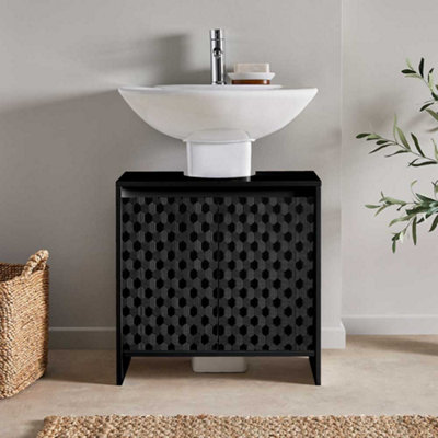 Black bathroom storage deals unit