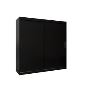 Tokyo Contemporary 2 Sliding Door Wardrobe 9 Shelves 2 Rails Black Matt (H)2000mm (W)2000mm (D)620mm
