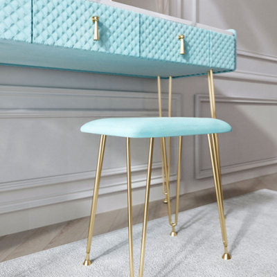 blue dressing table stool Stag Minstrel Dressing Table with Stool in Hague Blue-Painted Vintage,  Antique & Farmhouse Furniture