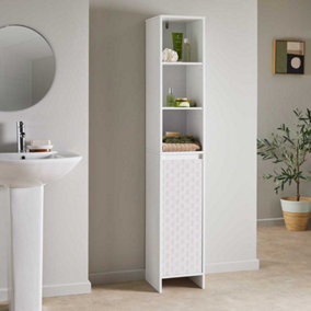 Tokyo White Freestanding Bathroom Tall Cabinet Cupboard