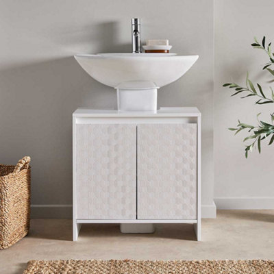 Tokyo White Freestanding Under Sink Bathroom Storage Cabinet | DIY at B&Q