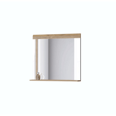 Toledo 04 Hallway Framed Mirror in Oak Grandson - W830mm H720mm D100mm, Modern and Practical