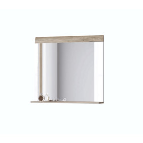 Toledo 04 Hallway Framed Mirror in Oak San Remo - W830mm H720mm D100mm, Stylish and Sophisticated