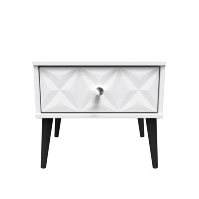 Toledo 1 Drawer Bedside in White Matt (Ready Assembled)