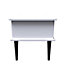 Toledo 1 Drawer Coffee Table in Deep Black & White (Ready Assembled)