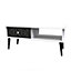 Toledo 1 Drawer Coffee Table in Deep Black & White (Ready Assembled)