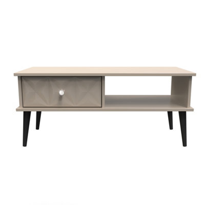 Toledo 1 Drawer Coffee Table in Mushroom (Ready Assembled)