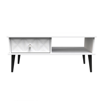 Toledo 1 Drawer Coffee Table in White Matt (Ready Assembled)