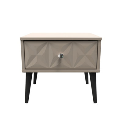 Toledo 1 Drawer Side Table in Mushroom (Ready Assembled)