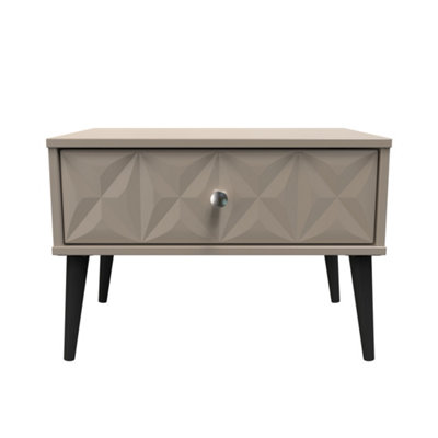 Toledo 1 Drawer Wide Side Table in Mushroom (Ready Assembled)