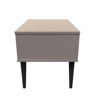 Toledo 1 Drawer Wide Side Table in Mushroom (Ready Assembled)