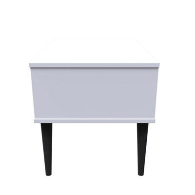 Toledo 1 Drawer Wide Side Table in White Matt (Ready Assembled)
