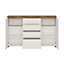 Toledo 2 door 4 drawer sideboard in White and Oak
