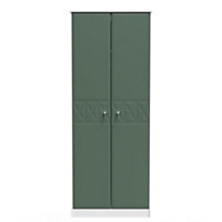 Toledo 2 Door Wardrobe in Labrador Green & White (Ready Assembled)