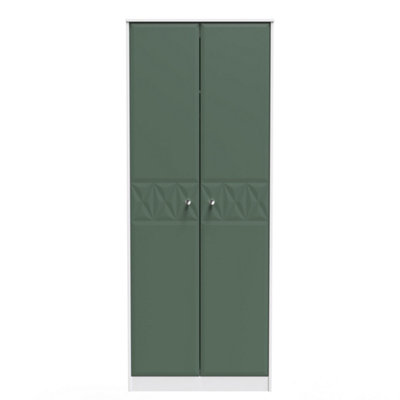 Toledo 2 Door Wardrobe in Labrador Green & White (Ready Assembled)