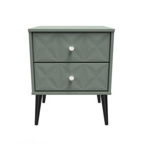 Toledo 2 Drawer Bedside Cabinet in Reed Green (Ready Assembled)