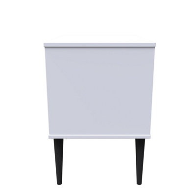 Toledo 2 Drawer Side Table in Indigo Matt & White (Ready Assembled)