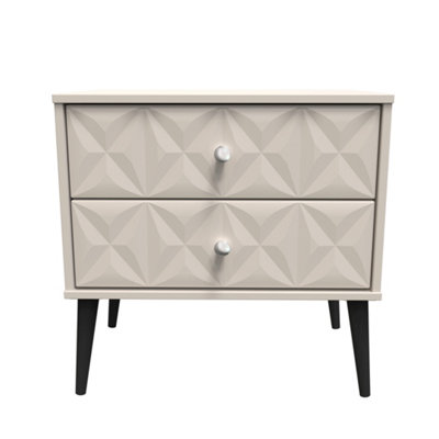 Toledo 2 Drawer Side Table in Kashmir Matt (Ready Assembled)