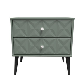 Toledo 2 Drawer Side Table in Reed Green (Ready Assembled)