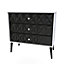 Toledo 3 Drawer Chest in Deep Black & White (Ready Assembled)