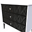 Toledo 3 Drawer Chest in Deep Black & White (Ready Assembled)