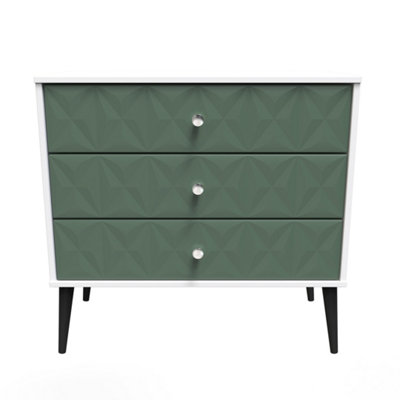 Green 3 drawer deals dresser