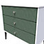 Toledo 3 Drawer Chest in Labrador Green & White (Ready Assembled)