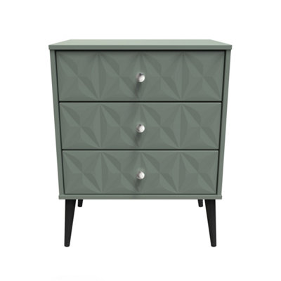 Toledo 3 Drawer Chest in Reed Green (Ready Assembled)