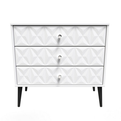 Toledo 3 Drawer Chest in White Matt (Ready Assembled)