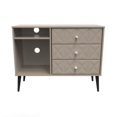 Toledo 3 Drawer TV Unit in Mushroom (Ready Assembled)