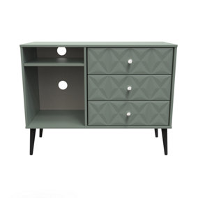 Toledo 3 Drawer TV Unit in Reed Green (Ready Assembled)