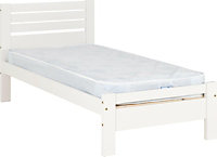 Toledo 3ft 90cm Single Bed Frame in White PINE and MDF